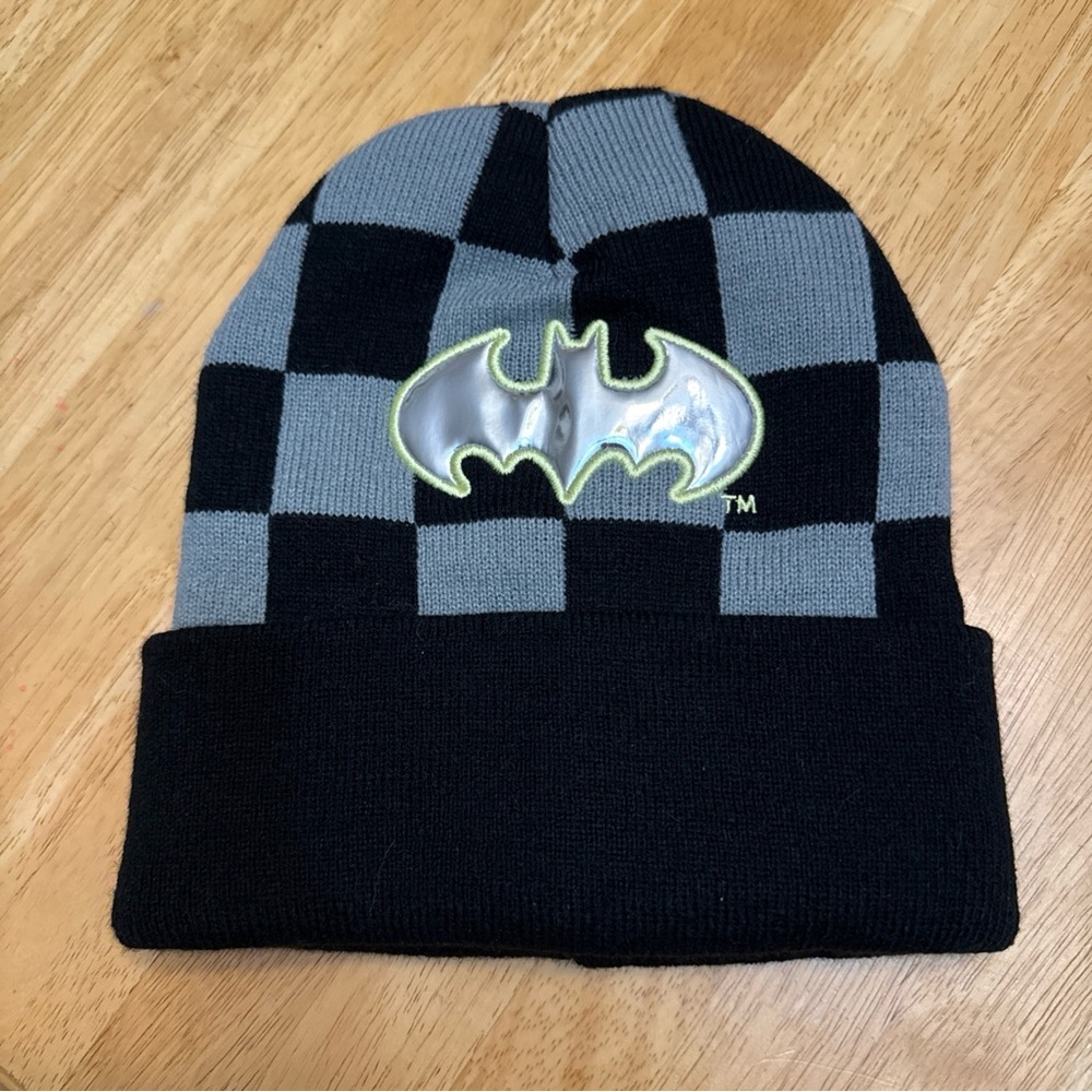 Batman Black and Gray Cuffed Beanie Hat